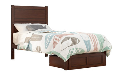 Nico Walnut Twin Platform Bed with Storage
