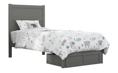 Orio Gray Twin Platform Bed with Storage