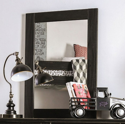 Raven Distressed Black Tall Mirror Room