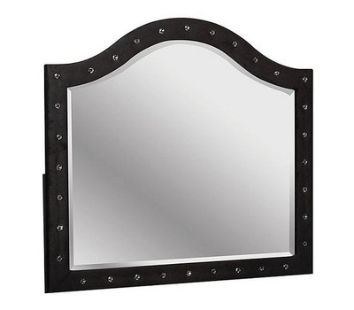 Marchesa Black Upholstered Mirror
