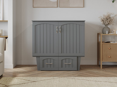 Fullerton Gray Murphy Twin Bed Front View Room