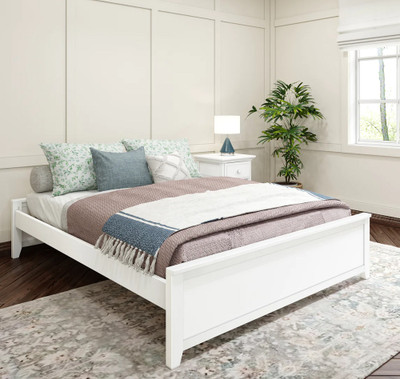 Imelda White Queen Platform Bed Angled View Room