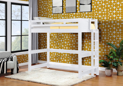 Marissa White Twin Loft Bed Room