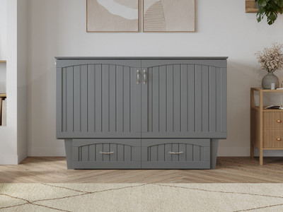 Fullerton Gray Murphy Queen Bed Front View Room