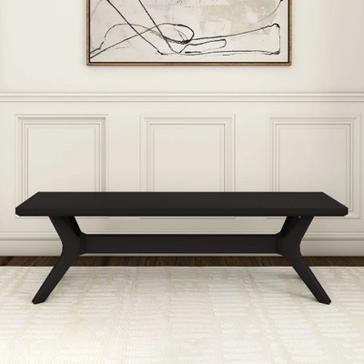 Ducati Black Modern Dining Bench Front View Room
