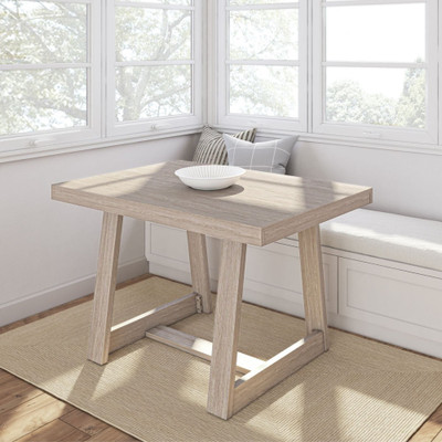 Riley Wirebrush Seashell Farmhouse Kitchen Table Angled View Room