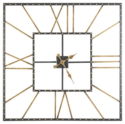 Thames - Wall Clock - Black / Gold Finish