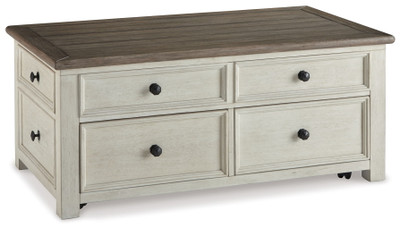 Bolanburg - Lift Top Cocktail Table - White / Brown / Beige
