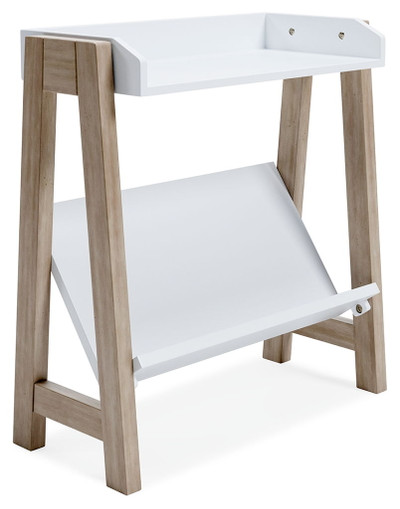 Blariden - Small Bookcase - White / Tan