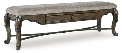 Maylee - Upholstered Storage Bench - Dark Brown