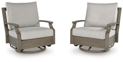 Rainier Ranch - Swivel Glider Chair With Cushion - Brown / Beige