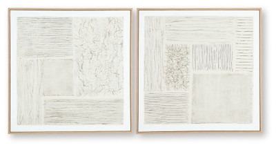 Andorfield - Wall Art Set (Set of 2) - Beige / Black / White