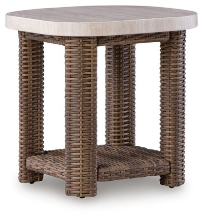 Angel Island - Square End Table - Beige / Brown