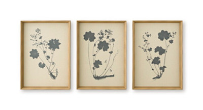 Huddwick - Wall Art Set (Set of 3) - Linen / Black
