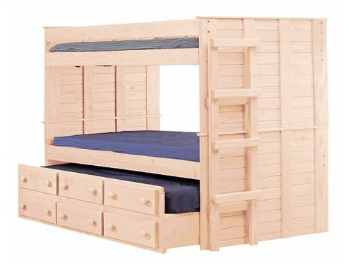 Haverhill Unfinished Twin XL Bunk Bed with Trundle