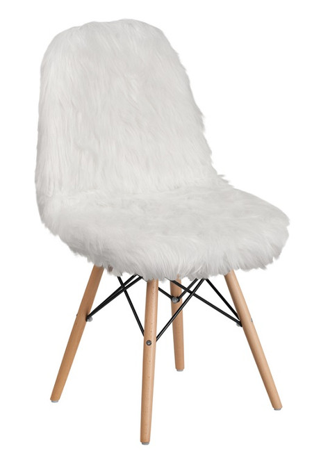 White Yeti Faux Fur Teen Chairs
