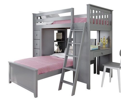 l shaped bunk bed with futon