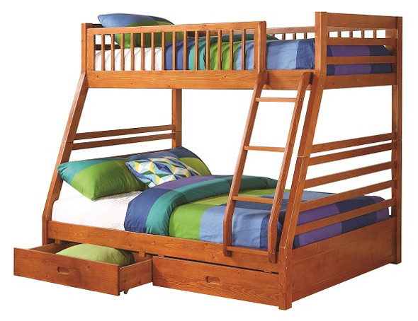 Murphy Honey Twin over Full Bunk Bed with Storage