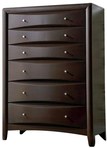 Leon Cappuccino 6 Drawer Tall Chest of Drawers