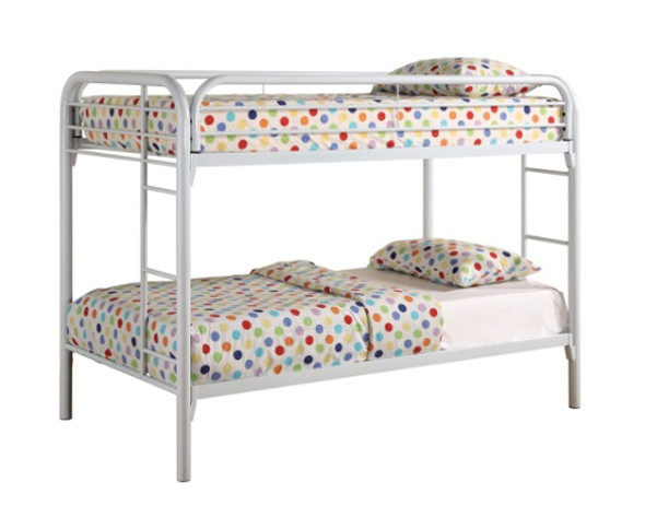 Cyrus Twin over Twin White Bunk Beds