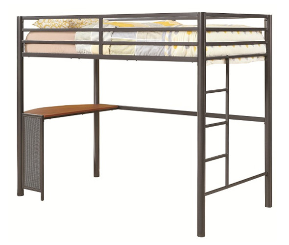 Sega Metal Twin Loft Bed with Desk