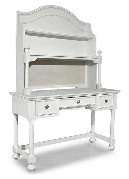 Daphne White Girls Desk Hutch shown with Optional Desk