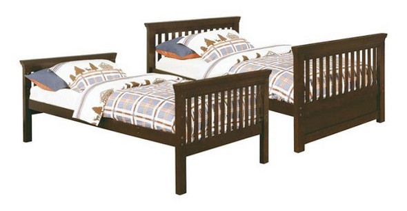Roberto Cappuccino Twin over Twin Bunk Beds Separated