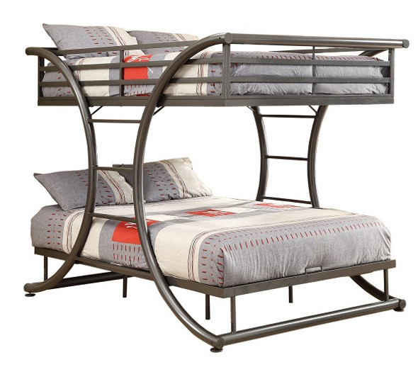 Belden Gray Full Size Metal Bunk Beds