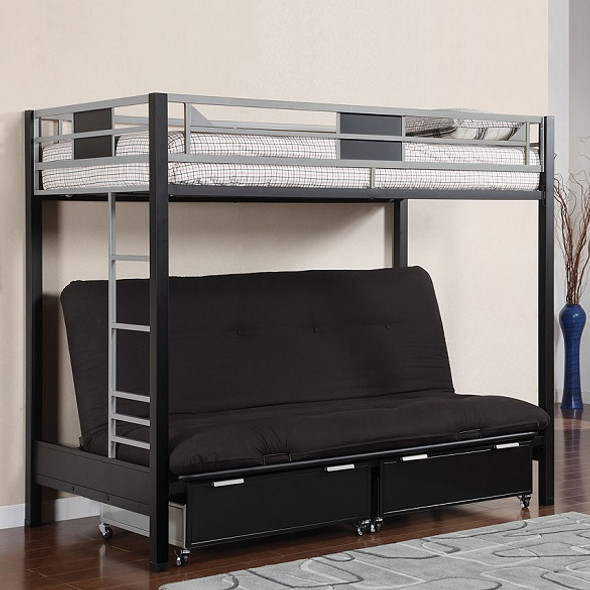 Kobe Twin Metal Futon Bunk Bed Room