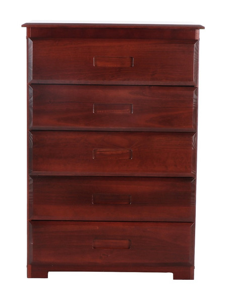 Ferguson Brown Cherry 5 Drawer Chest Front View