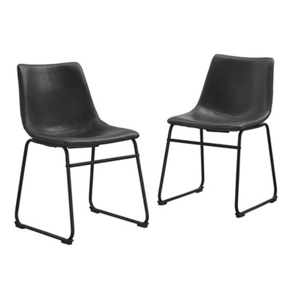 Antonio Dining Chairs Black Faux Leather