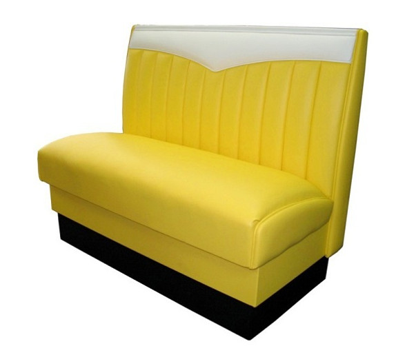 Fairlane Retro Diner Booth shown with Bright Yellow Vinyl