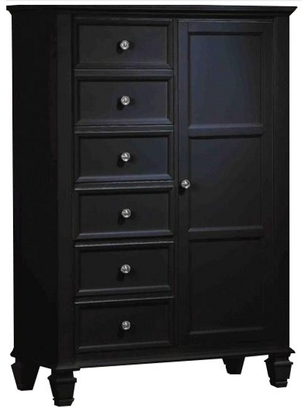 Wheeler Black Door Drawer Chest