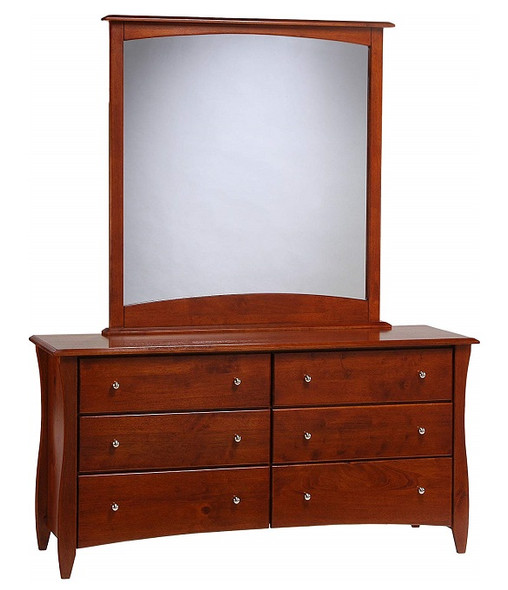 Eastwood Cherry 6 Drawer Dresser shown with Optional Vertical Mirror