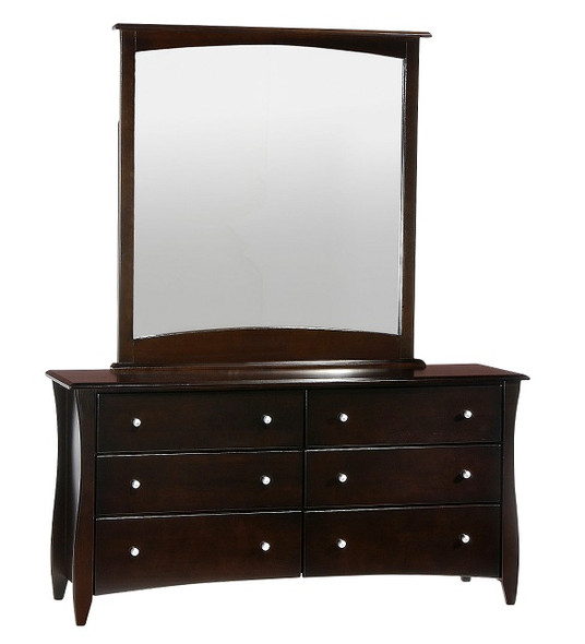 Westwood Chocolate 6 Drawer Dresser with Optional Vertical Mirror