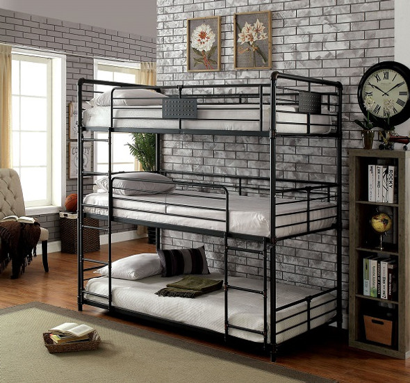 Reston Metal Triple Twin Bunk Bed Room