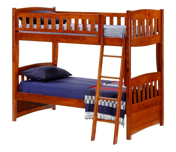 Eastwood Cherry Twin over Twin Bunk Beds