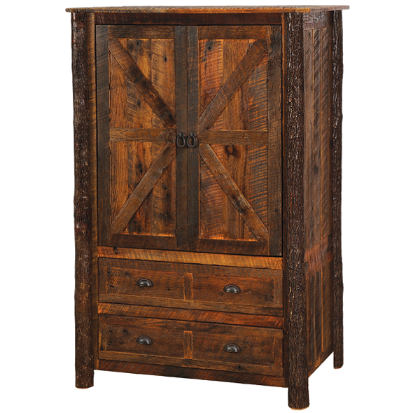 Lewistown Two Drawer Wardrobe Barnwood