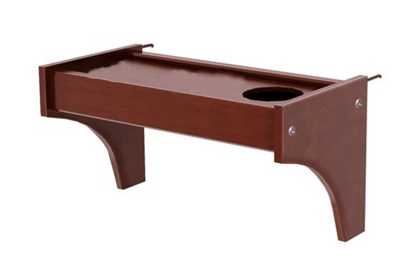 Dawson Chestnut Bedside Shelf with Cupholder Side View