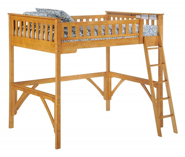 Kirkwood Oak Full Wood Loft Bed