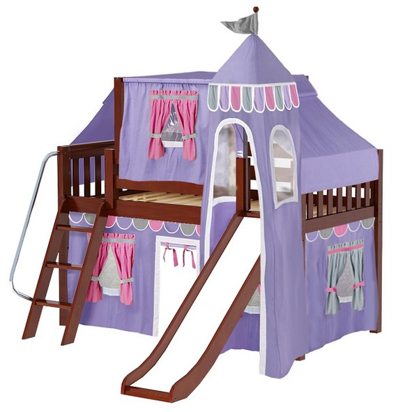 Purple Princess Chestnut Girls Twin Loft Bed