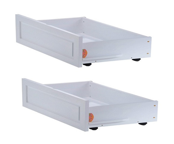 Hollywood White Platform Bed Optional Set of 2 Underbed Storage Drawers