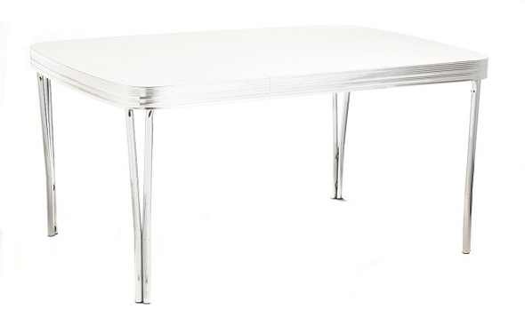 Deja vu Formica Table shown with Matte White Formica Top