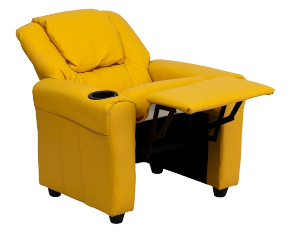 Child Recliner Vinyl with Headrest Reclined