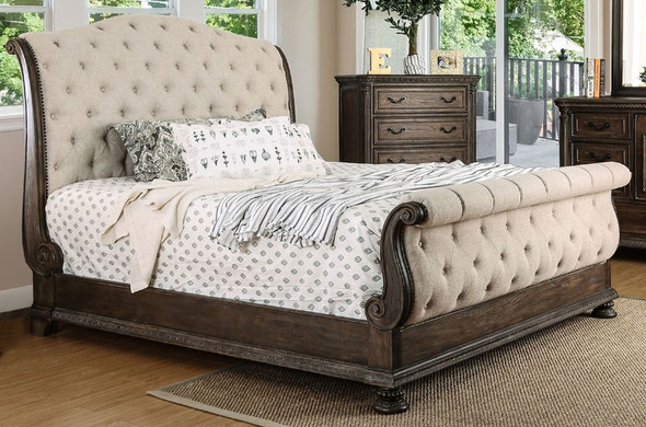 Lucinda Upholstered Sleigh Bed Room