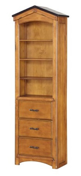 Fort Cody Honey Oak Bookcase Cabinet