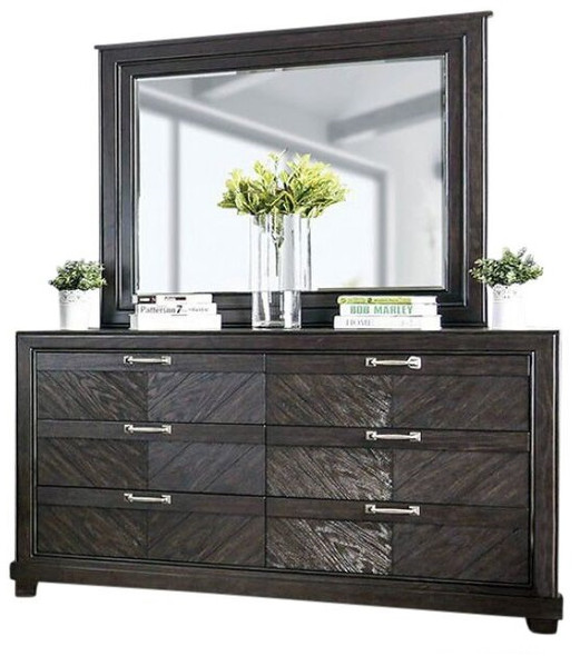 Lopez Espresso Horizontal Mirror shown with Optional Dresser