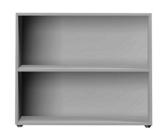 Almere Gray 3 Shelf Bookcase Front View