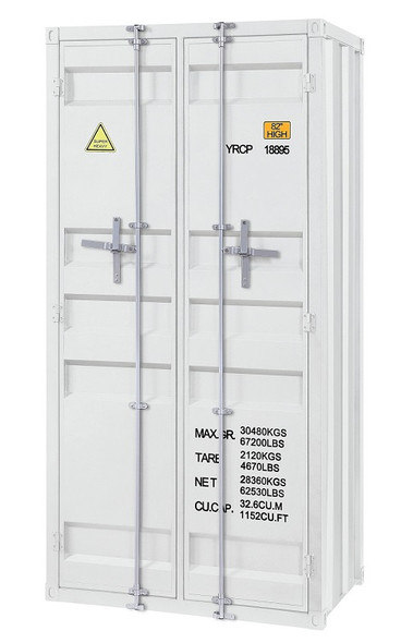Shipping Container White Metal Storage Cabinet