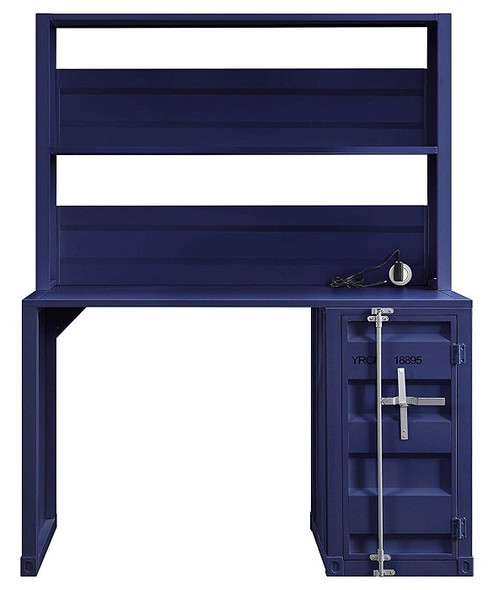 Shipping Container Blue Metal Desk front